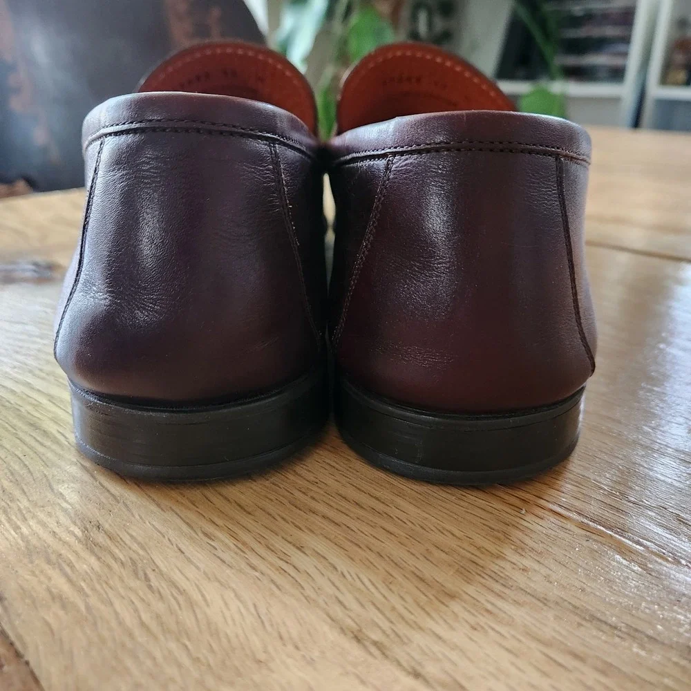Magnanni Penny Loafers Mens 13 M Brown Burnished Squared‎ Toes Dress Shoes